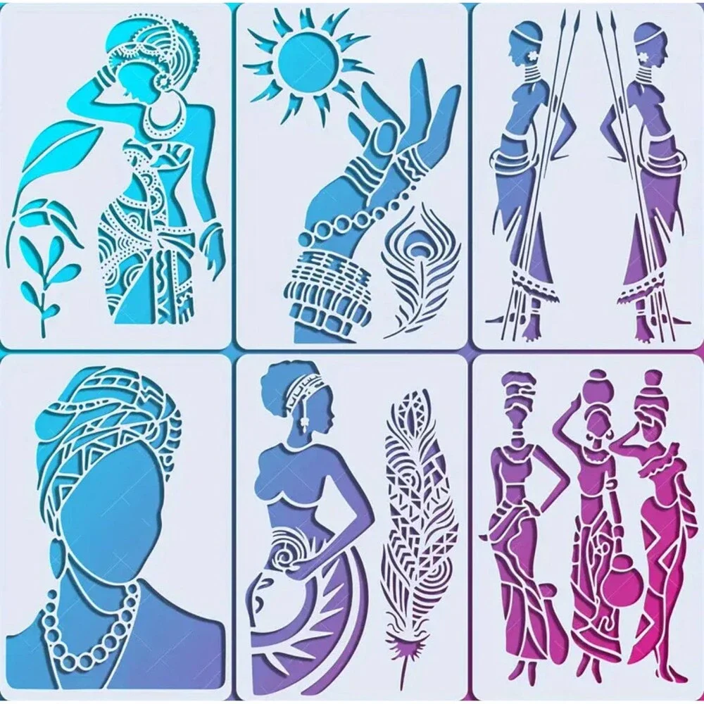 Black History Month Stencil, African Woman, Classroom DIY Project